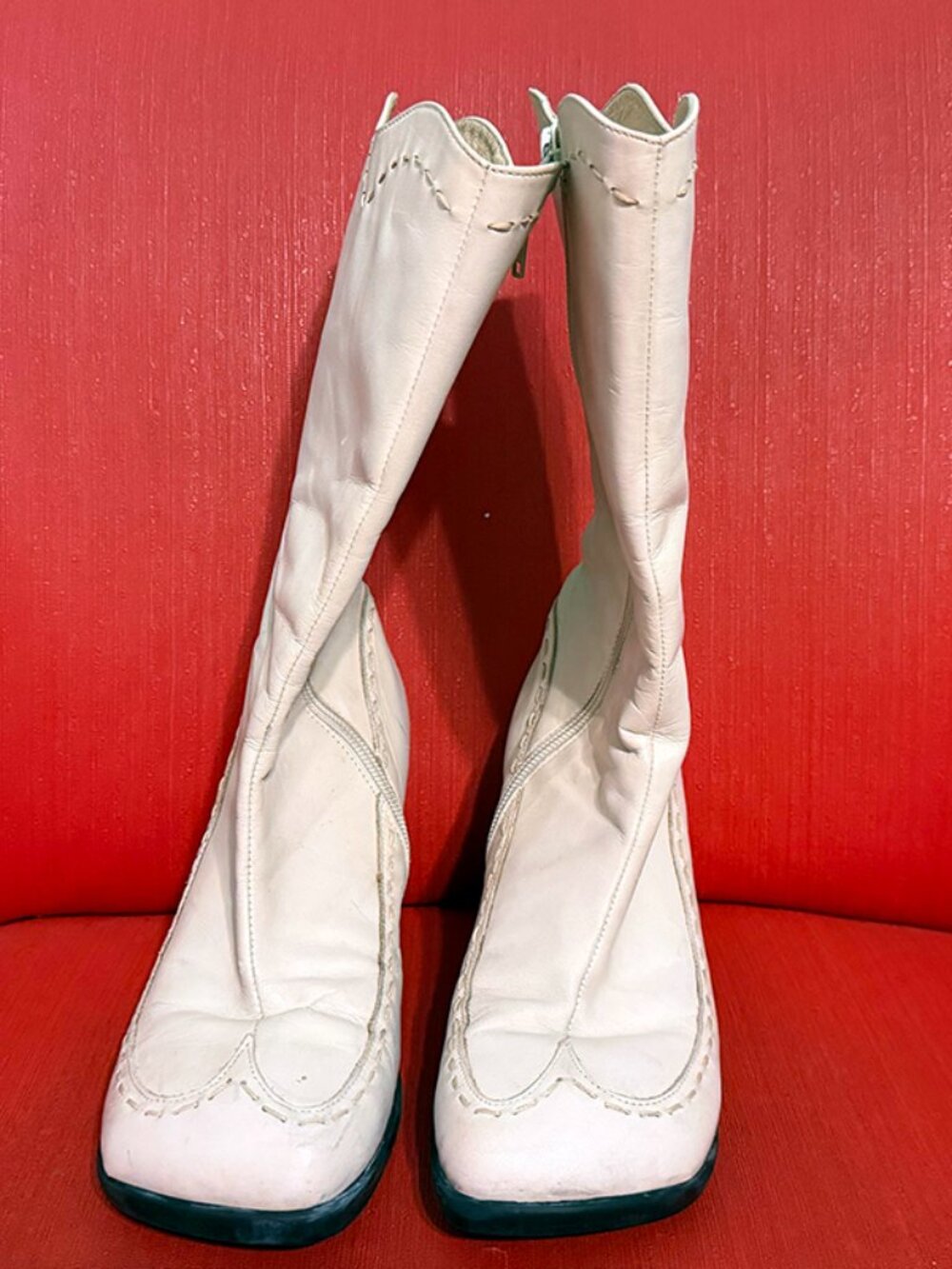 RARE John Fluevog Hi Choice white womens mid calf boots size 9 - Picture 5 of 13